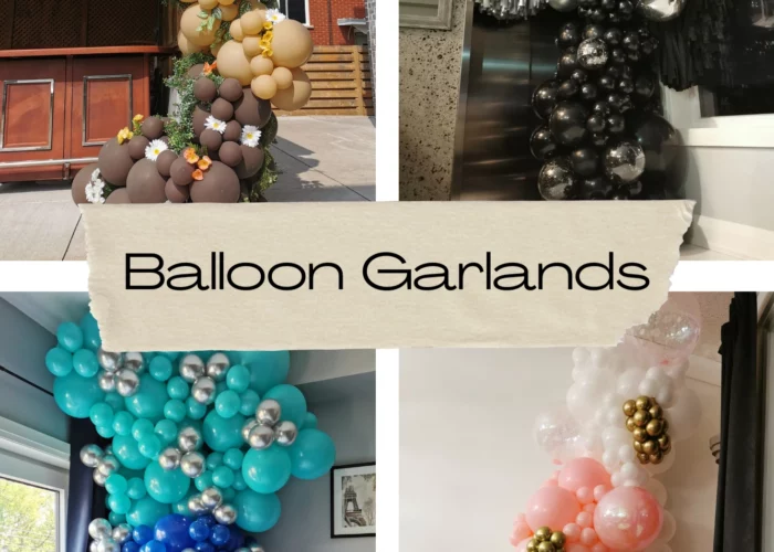 Collage of balloon garlands commissioned by previous customers.