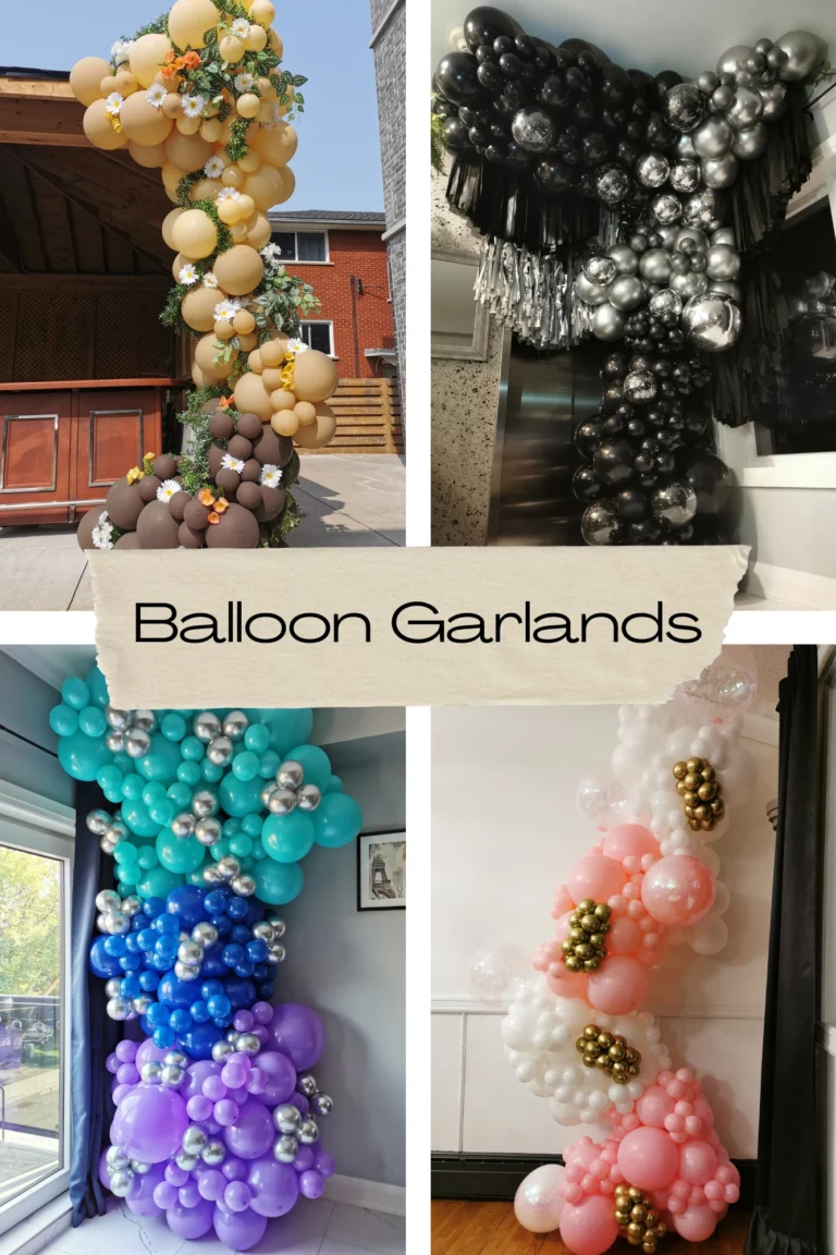 Collage of balloon garlands commissioned by previous customers.