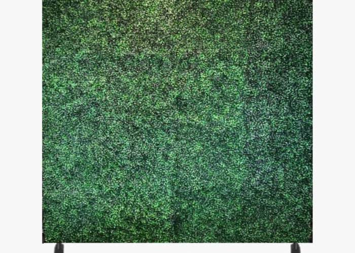 Render of the green boxwood wall rental.