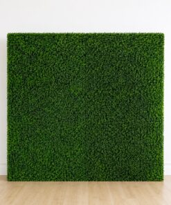 Rendered image of a green boxwood arch wall.