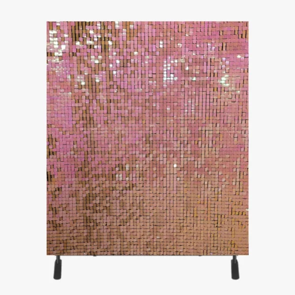 Bare pink shimmer wall against a white background