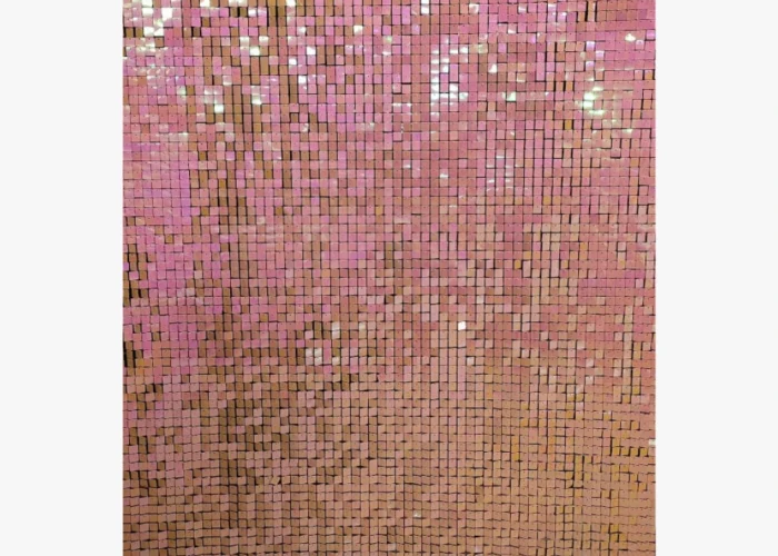 Bare pink shimmer wall against a white background