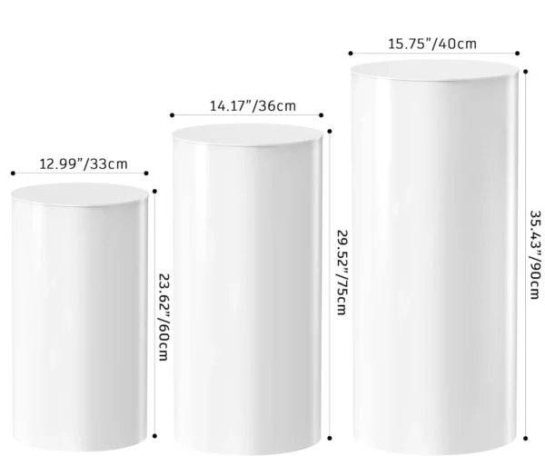 Render of different sized plinths available for rent.