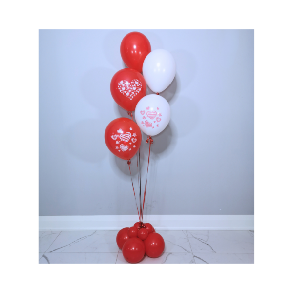 Red and white Valentine's Day Helium Balloons