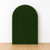 Rendered image of a green boxwood arch wall.