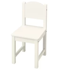 Kids white wooden chair rental.