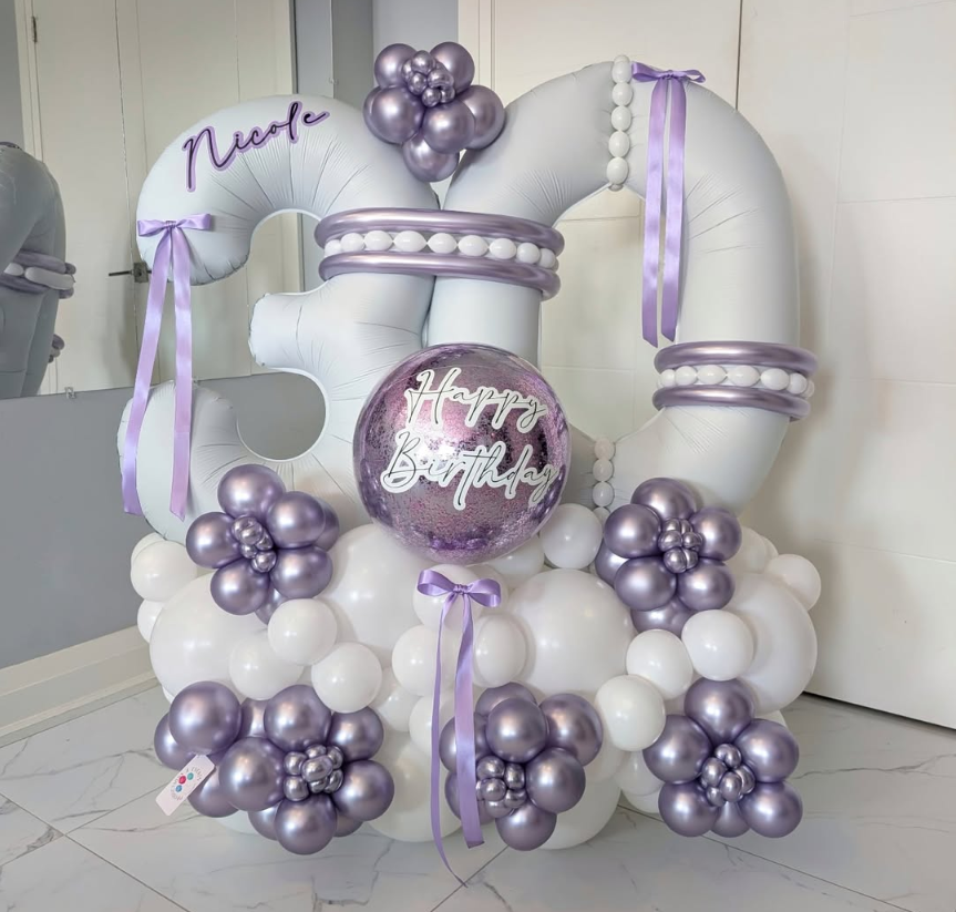 Lavender Whisper Floral Luxe Number Stack