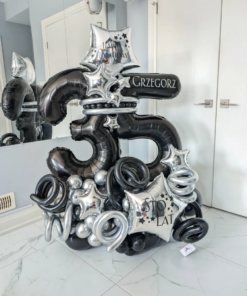 Midnight Luxe Silver Star Number Stack