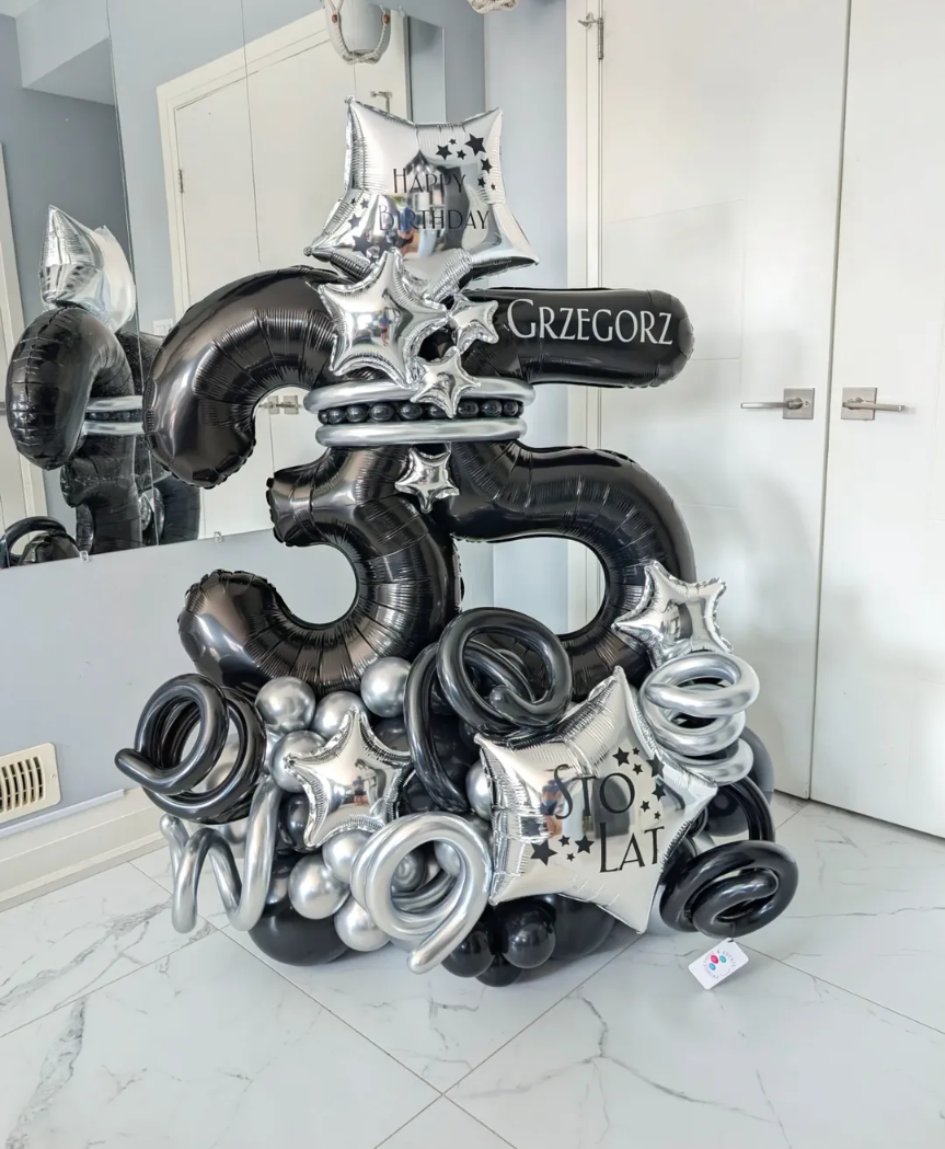 Midnight Luxe Silver Star Number Stack