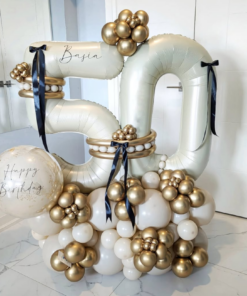 Golden Luxe Ribbon Number Stack