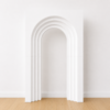 Custom-colour 3D hollow arch backdrop with a layered architectural design for events and photo displays.