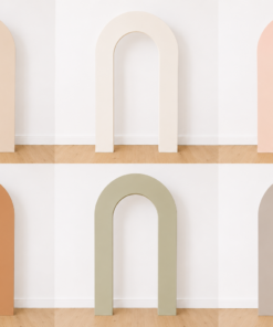 Hollow arch backdrop with a rounded open centre, available painted in the customer’s preferred colour.
