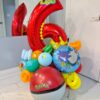 Pokémon birthday number stack with colourful balloons, character accents and a personalized name decal.