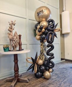 Midnight Gold New Year Balloon Column - Image 2